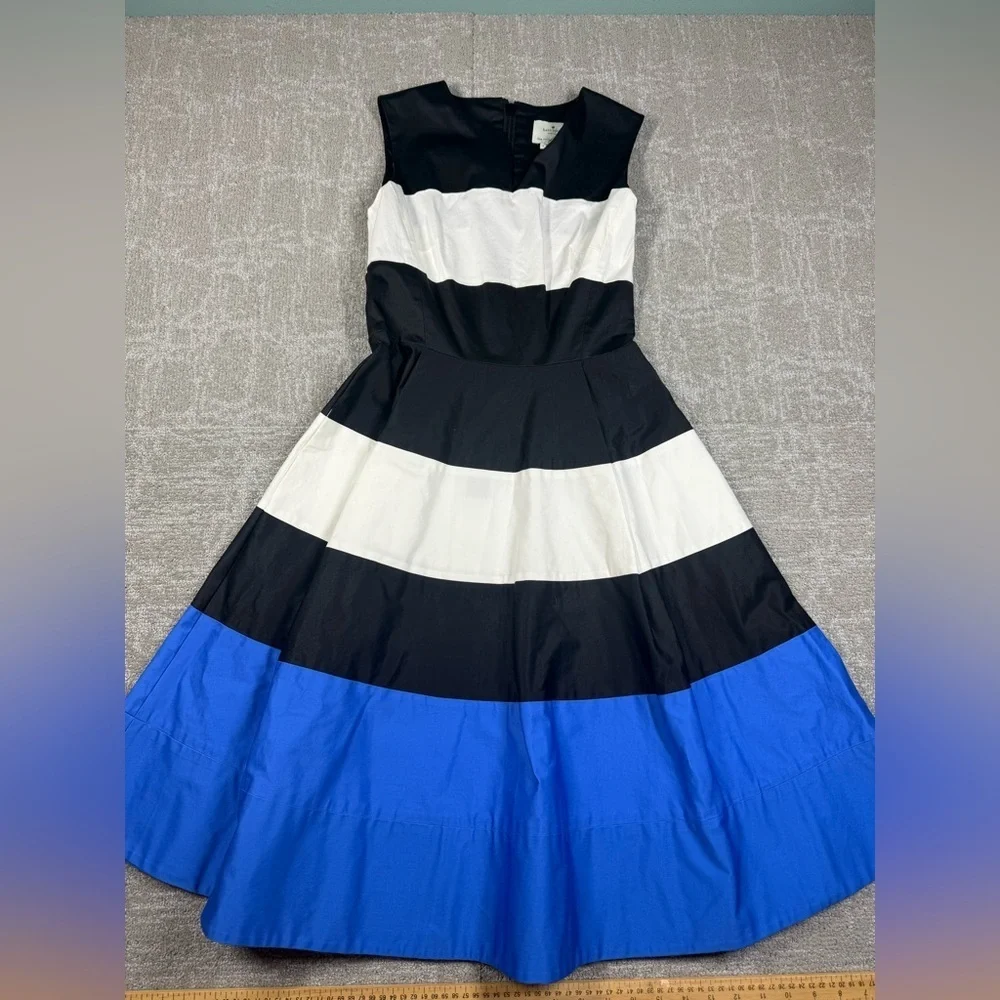 Kate Spade Corley Stretch Striped Cotton Dress Cocktail Women Size 4